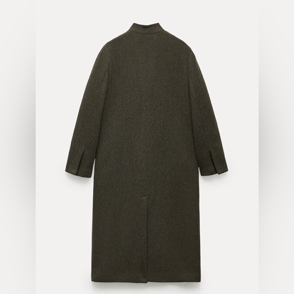 ZARA ~ WOMAN COLLECTION MINIMALIST MANTECO WOOL COAT - Picture 8 of 16
